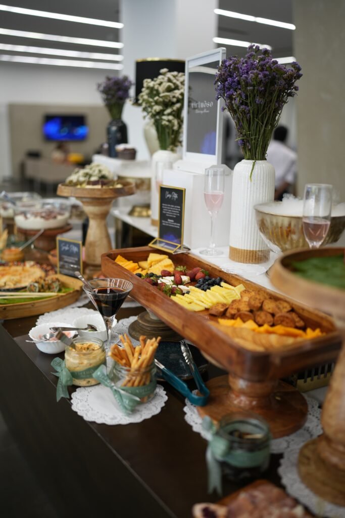 Luxury cheese and fruit grazing platter by Virtuoso Catering House, Lamborghini Temerario launch event, Delhi NCR, 2025